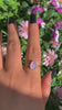 Rose Cut Pink Opal Ring - Size 7 to 7 1/4