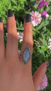 Marquise Moonstone Ring - Size 9