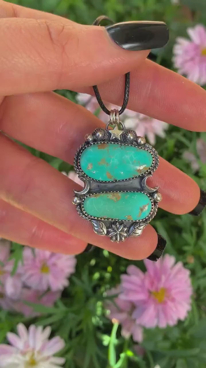 Royston Turquoise Pendant - Sterling Silver