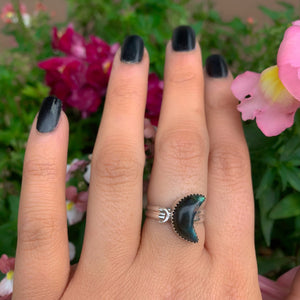 Labradorite Moon Ring - Size 7 1/4 to 7 1/2 